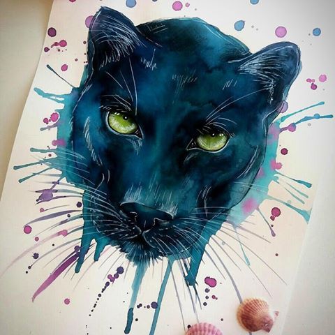 480x480 Black Panther By Lauilustra On Imgrum - Black Panther Watercolor