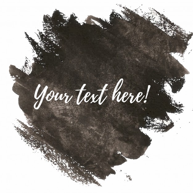 626x626 Black Watercolor Brushes With Text Template Vector Free Download - Black Watercolor