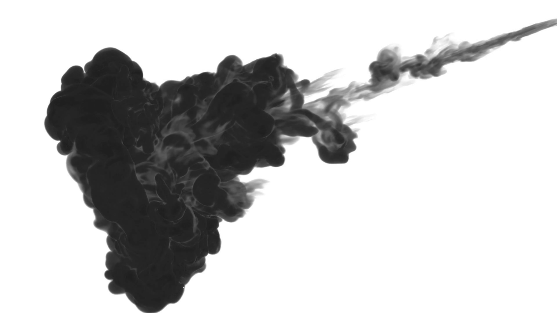 1920x1080 Ink Background For Compositing. Black Smoke Or Ink In Water Series - Black Watercolor