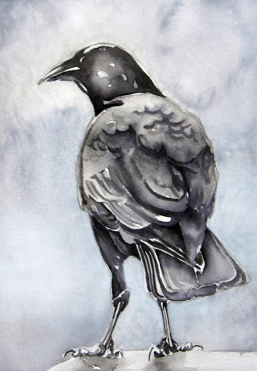 1040x1500 Working In Black And White Watercolor Leslie White - Black Watercolor Art