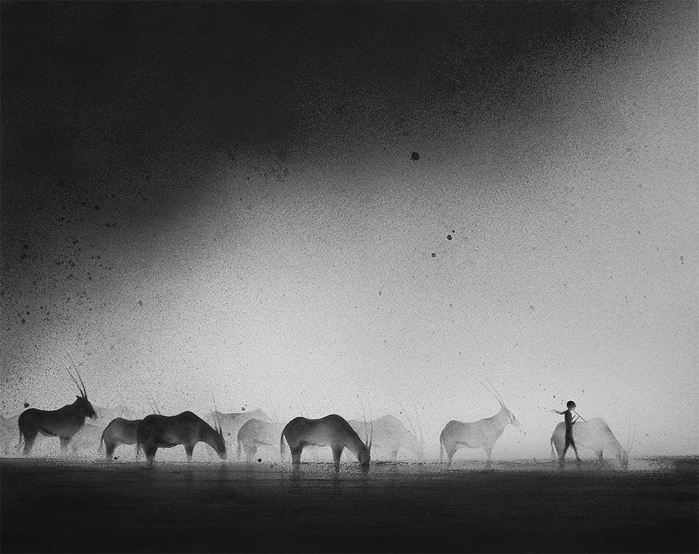 1000x793 Black And White Watercolour Paintings Hazy Black Watercolor - Black Watercolor Art