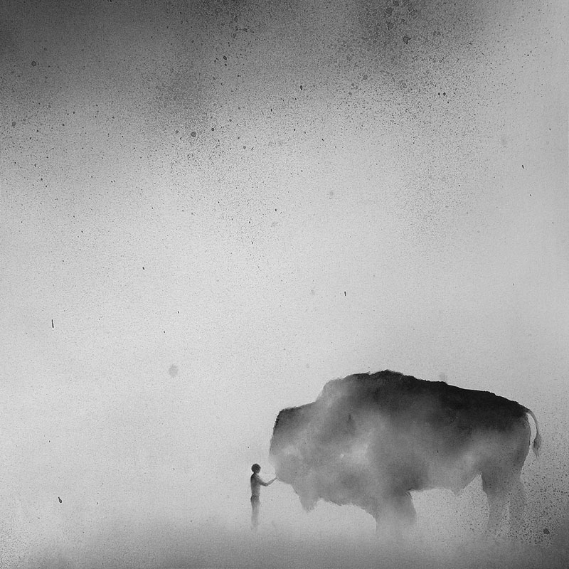 800x800 Black Watercolor Paintings Capture Innate Connection Between - Black Watercolor Painting