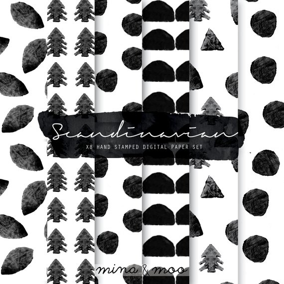 570x570 Black White Digital Paper Black Watercolor Paper Etsy - Black Watercolor Paper