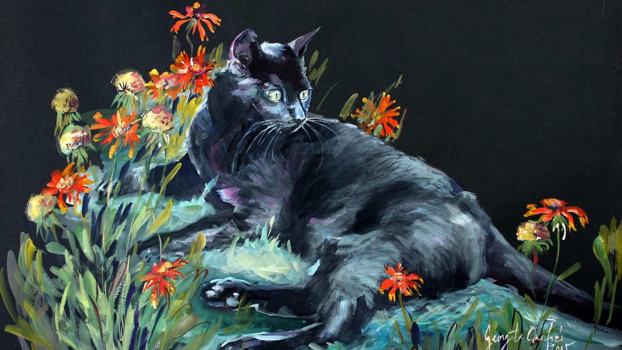 1280x720 How To Paint A Black Cat On Black Paper In Watercolor Timelapse - Black Watercolor Paper