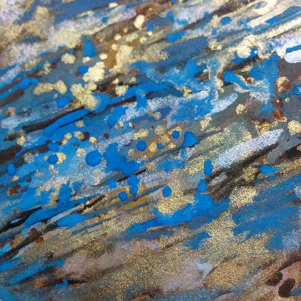 1024x1024 Playing With Brown, Blue And Gold! - Blue And Gold Watercolor
