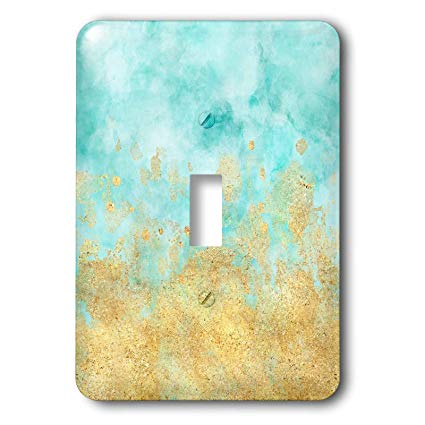 425x425 3drose Ps Glam - Blue And Gold Watercolor