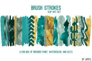 350x233 Blue Gold Brush Strokes Paint Glitter Foil Watercolor 20 Png Clip - Blue And Gold Watercolor