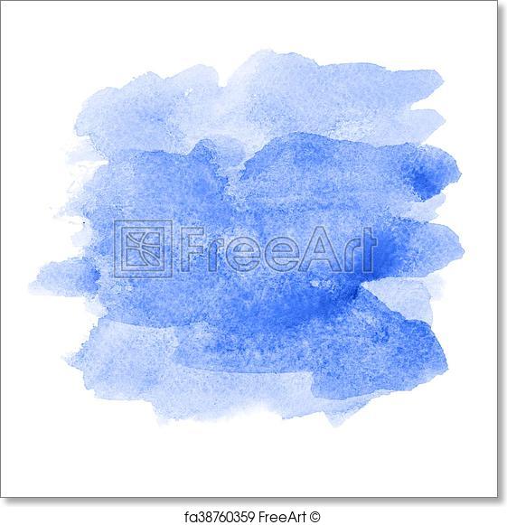 561x581 Free Art Print Of Blue Watercolor Brush Strokes. Blue Watercolor - Blue And White Watercolor