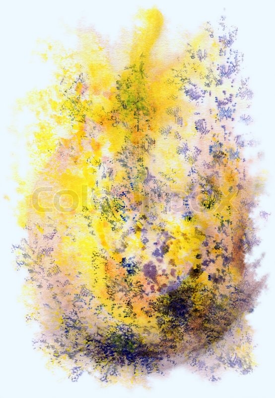 554x800 Abstract Background, Watercolor, Beautiful Hand Painted On A Paper - Blue And Yellow Watercolor