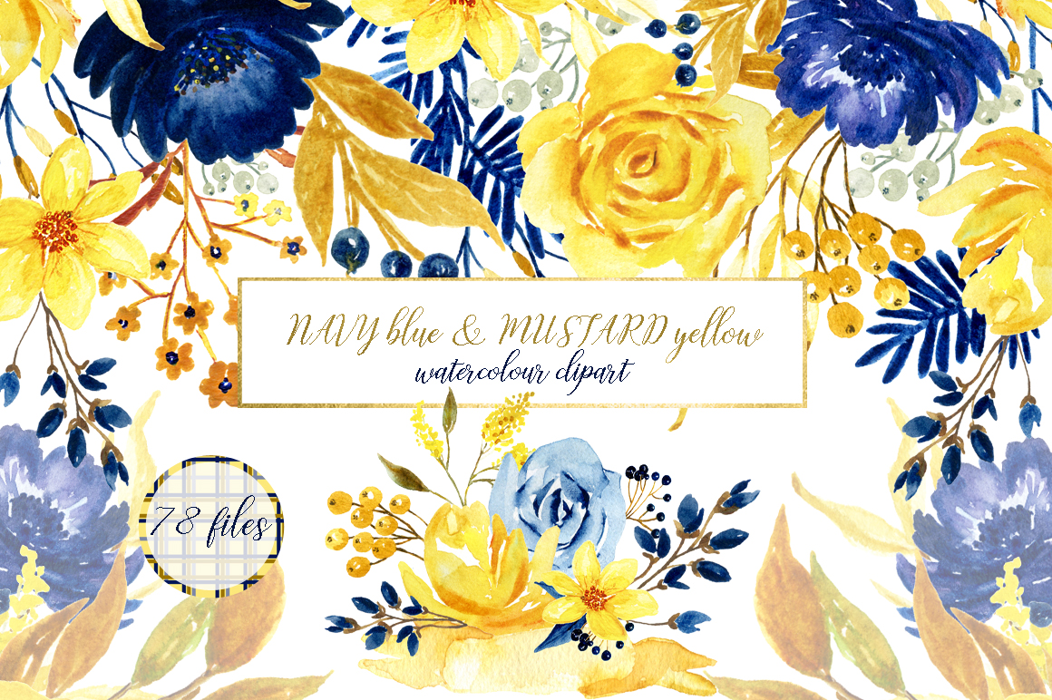 1160x772 Blue And Yellow Watercolor Flowers By Labfcreations - Blue And Yellow Watercolor
