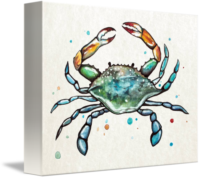 650x579 Maryland Blue Crab In Watercolor By Cheryl Marie - Blue Crab Watercolor