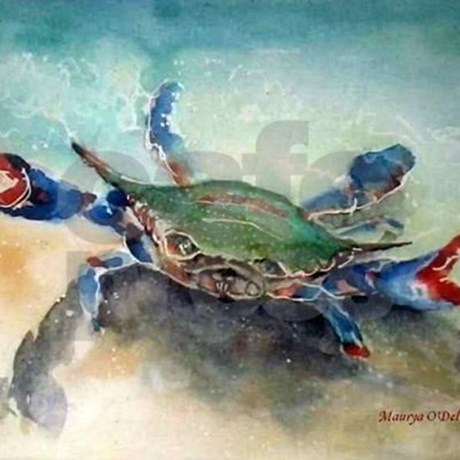 460x460 Blue Crab Watercolor 2.25 Button By Admin Cp31960757 - Blue Crab Watercolor
