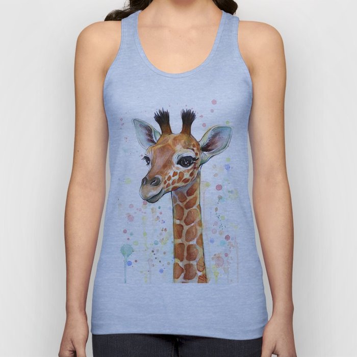 700x700 Giraffe Baby Animal Watercolor Whimsical Nursery Animals Unisex - Blue Giraffe Watercolor