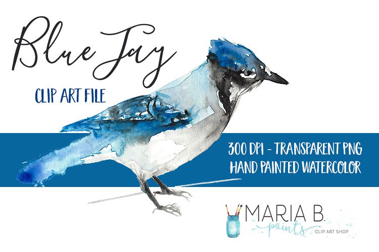 750x500 Blue Jay Bird Watercolor Clip Art Png - Blue Jay Watercolor