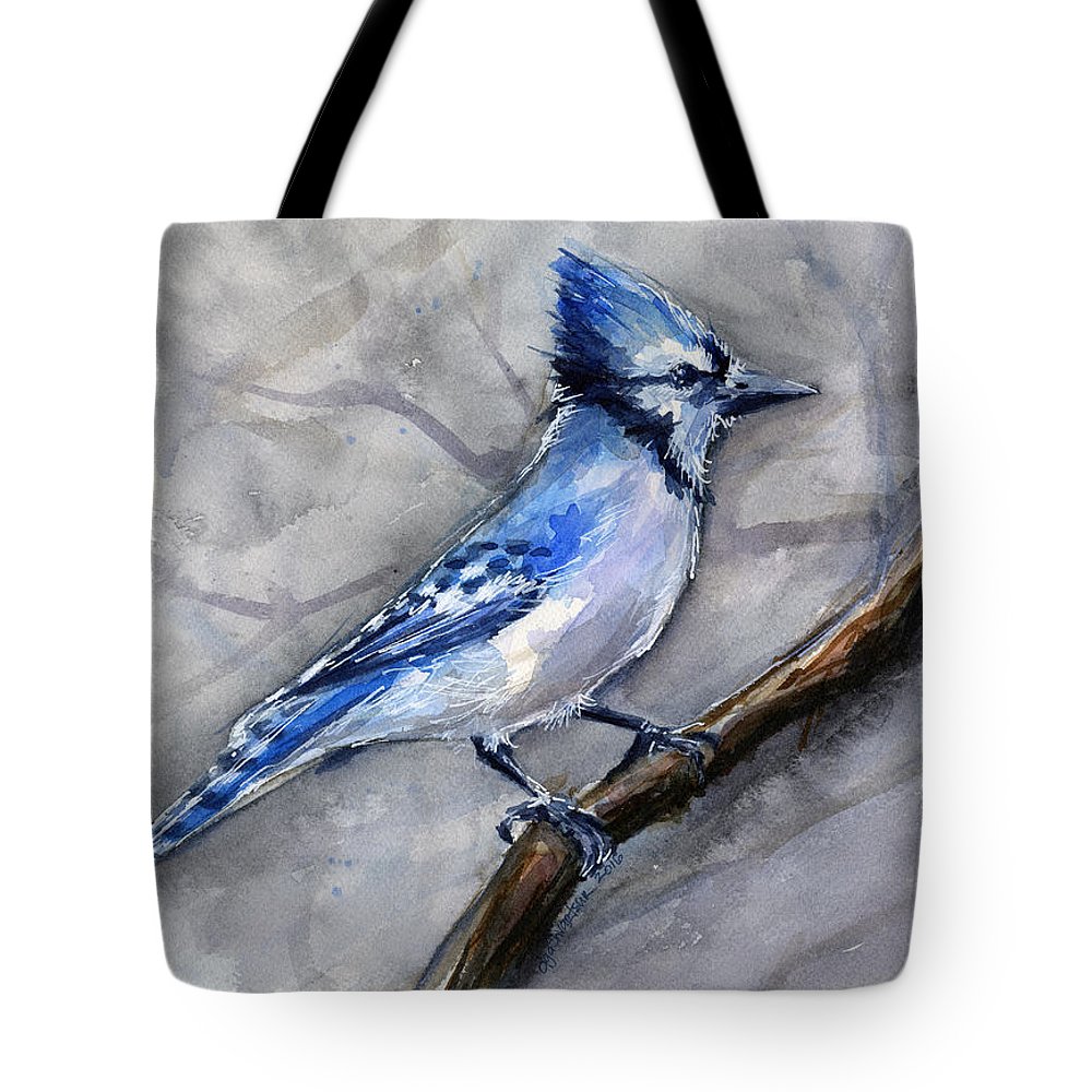 1000x1000 Blue Jay Watercolor Tote Bag For Sale By Olga Shvartsur - Blue Jay Watercolor