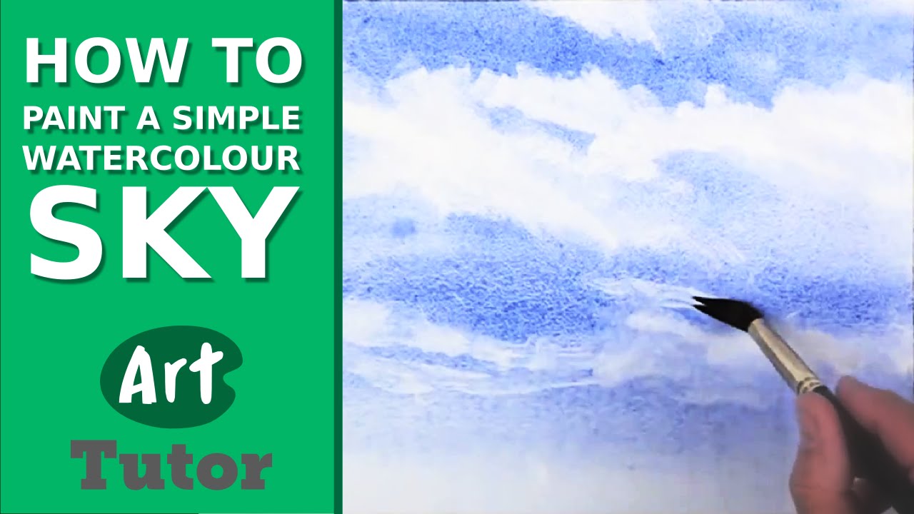 1280x720 How To Paint A Simple Watercolour Sky - Blue Sky Watercolor