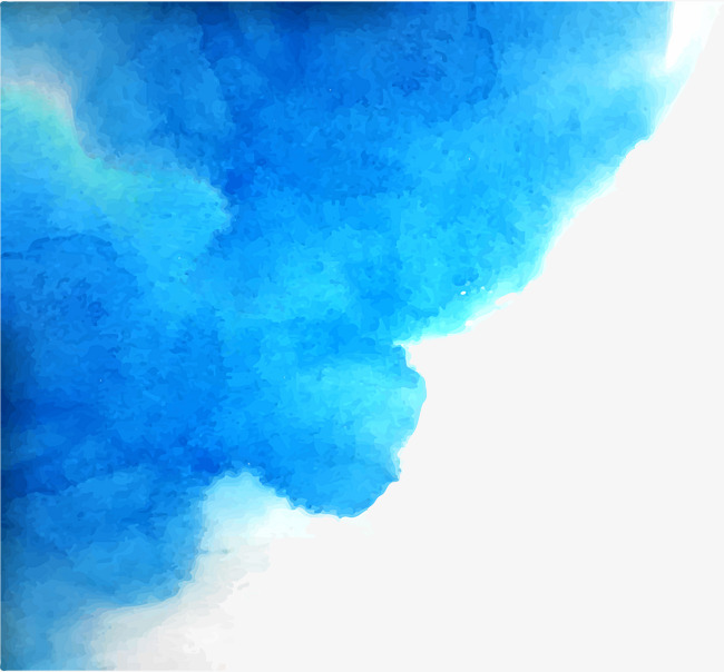 650x604 Blue Watercolor Blooming Borders, Blue Vector, Watercolor Vector - Blue Watercolor