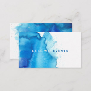 307x307 Watercolor Business Cards Zazzle - Blue Watercolor