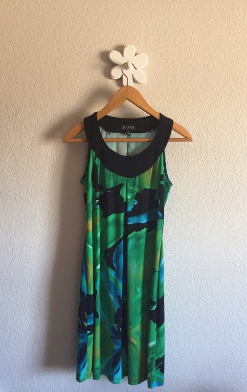 505x800 Green + Blue Watercolor Print Shift Dress ~ En Focus Studio - Blue Watercolor Dress