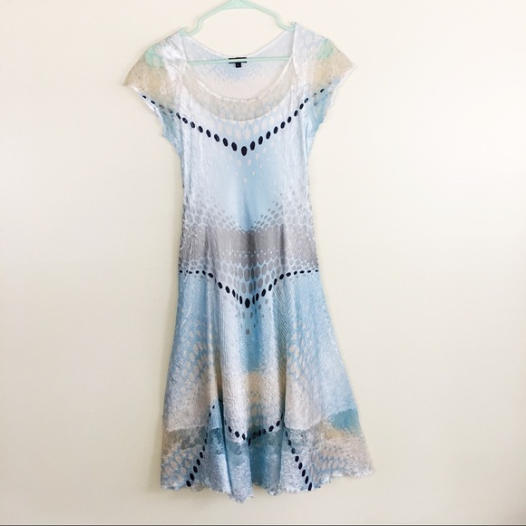 580x580 Komarov Dresses Designer Blue Watercolor Dress Poshmark - Blue Watercolor Dress