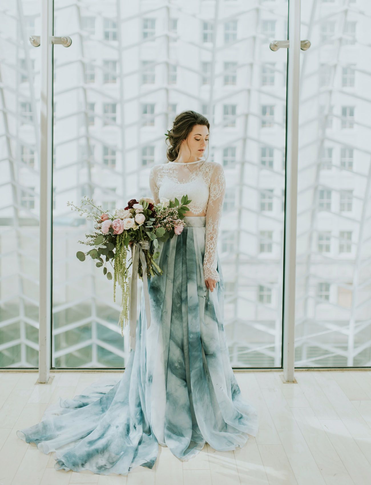 1300x1700 A Blue Watercolor Wedding Dress Fashion Inspiration - Blue Watercolor Dress