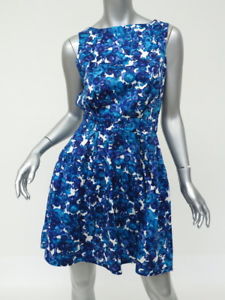 225x300 Thakoon Addition Criss Cross Back Dress Size 4 Blue Watercolor - Blue Watercolor Dress
