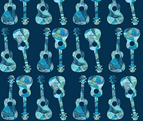 463x392 Watercolor Fabric Ukulele Watercolor - Blue Watercolor Fabric