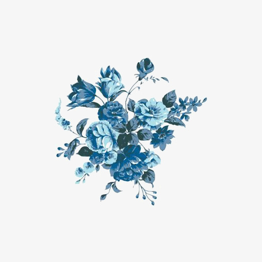 510x510 Watercolor Flowers, Watercolor Clipart, Blue Watercolor Flowers - Blue Watercolor Flowers