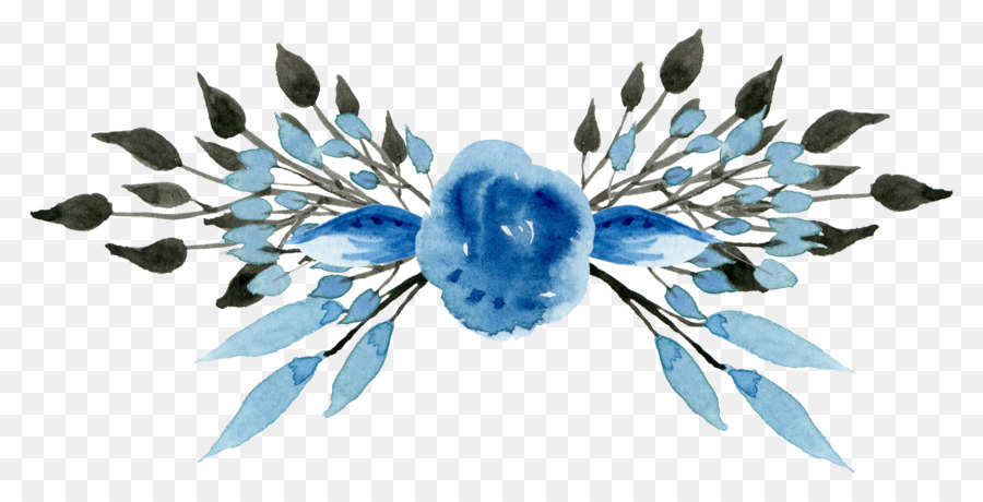 900x460 Watercolor Flowers Watercolor Painting Blue Clip Art - Blue Watercolor Flowers