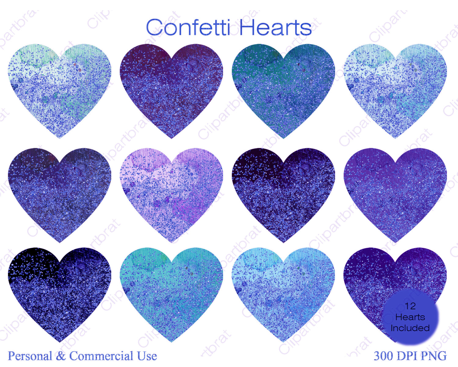 Blue Watercolor Heart