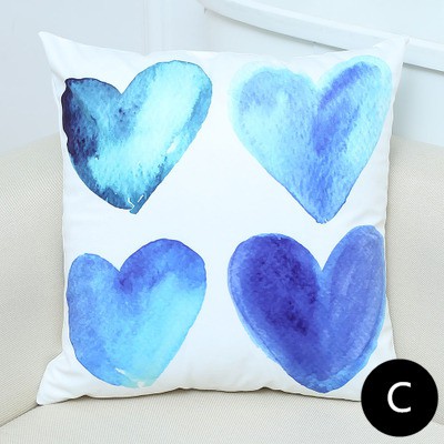 400x400 Blue And White Striped Pillows For Living Room Watercolor Heart - Blue Watercolor Heart