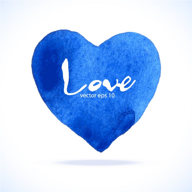 626x626 Blue Heart, Watercolor Vector Free Download - Blue Watercolor Heart
