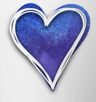 190x202 Blue Watercolor Heart By Sergej Bodak Spreadshirt - Blue Watercolor Heart