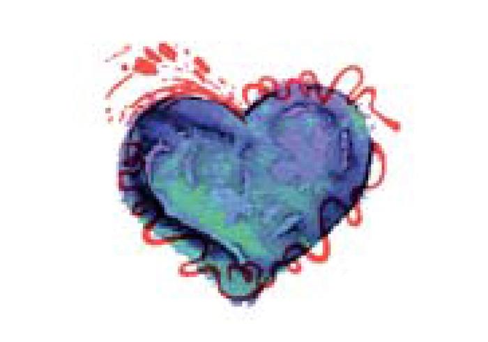 700x490 Watercolor Heart Free Vector Art - Blue Watercolor Heart