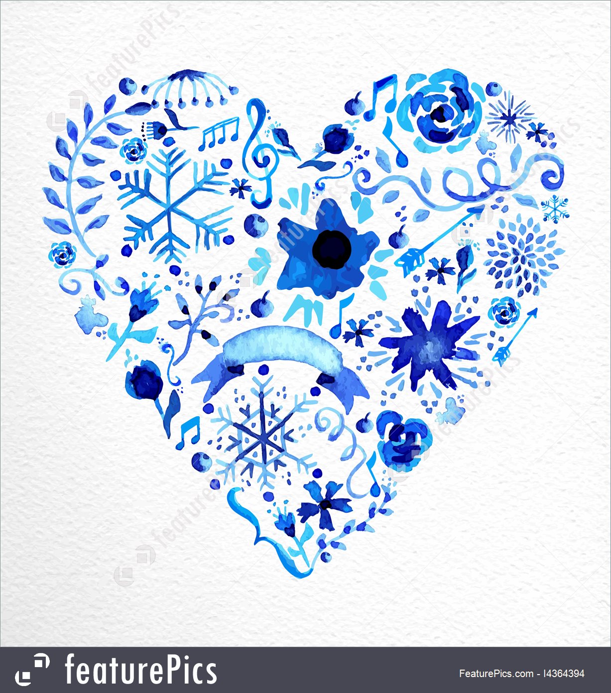 1227x1392 Watercolor Heart Love Shape Illustration - Blue Watercolor Heart