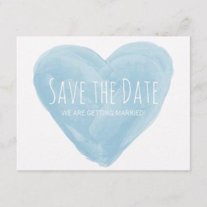 425x425 Watercolor Hearts Save The Date Cards Save The Date Cards - Blue Watercolor Heart
