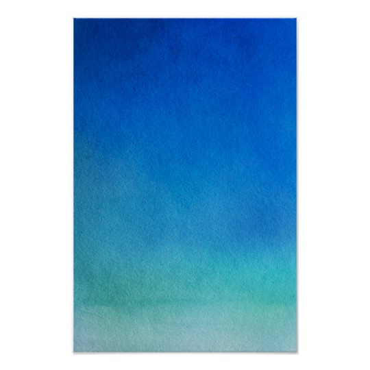 540x540 Blue Watercolor Ombre Poster - Blue Watercolor Ombre