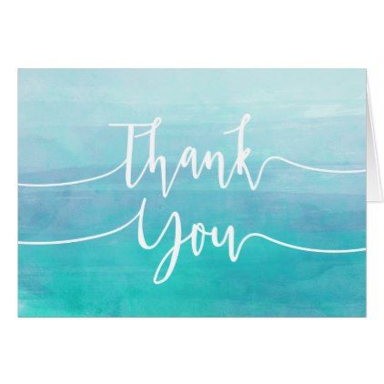 422x422 Blue Watercolor Thank You Card Ombre Watercolor - Blue Watercolor Ombre
