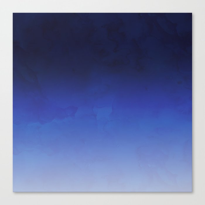 700x700 Modern Navy Blue Watercolor Ombre Gradient Fade Canvas Print By - Blue Watercolor Ombre