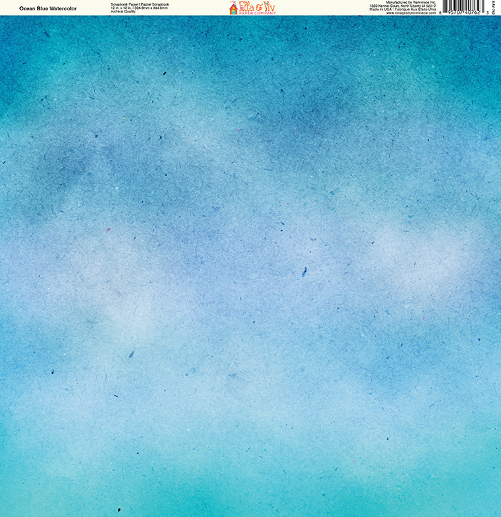 727x750 Ella And Viv Paper Company Painted Ocean Blue Watercolor Paper - Blue Watercolor Paper