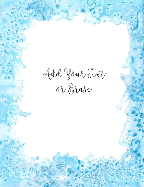 600x776 Free Watercolor Paper Borders Customize, Download Amp Print - Blue Watercolor Paper