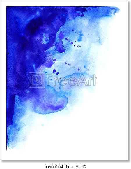 450x580 Free Art Print Of Blue Watercolor Background. Blue Abstract - Blue Watercolor Print