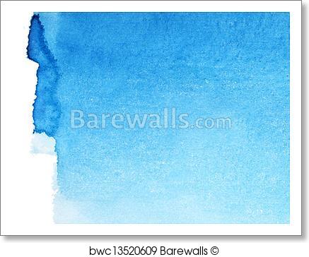 437x364 Art Print Of Blue Watercolor Background Barewalls Posters - Blue Watercolor Print