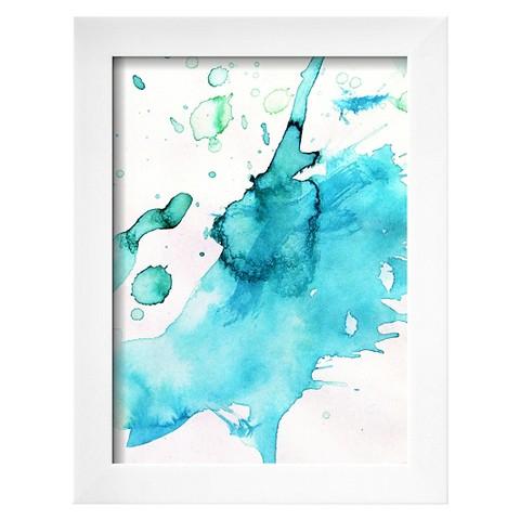 480x480 Artcom Framed Wall Poster Print Abstract Blue Watercolor Hand - Blue Watercolor Print
