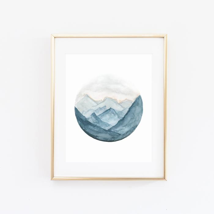 700x700 Blue Ridge Watercolor Print Made By Deborah - Blue Watercolor Print