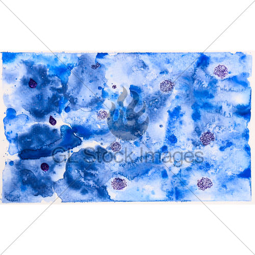 500x500 Blue Watercolor Wash Salt Technique Gl Stock Images - Blue Watercolor Wash