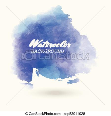 450x470 Blue Watercolor Hand Drawn Isolated Vector Wash Spot On White. - Blue Watercolor Wash