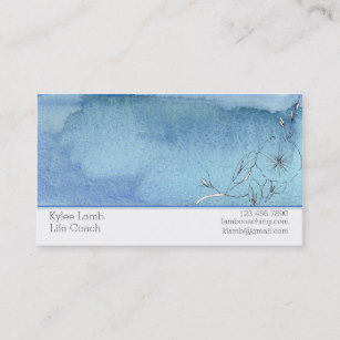 307x307 Blue Watercolor Wash Business Cards Zazzle - Blue Watercolor Wash