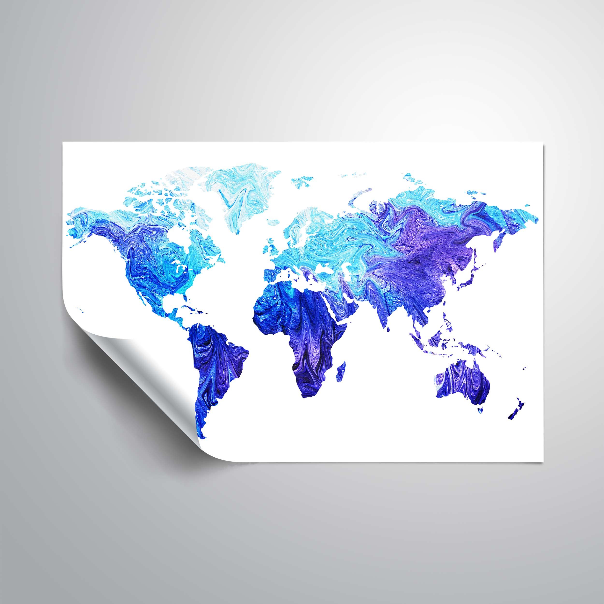 2500x2500 Ebern Designs Kunz Frosted Blue Watercolor World Map Wall Decal - Blue Watercolor World Map