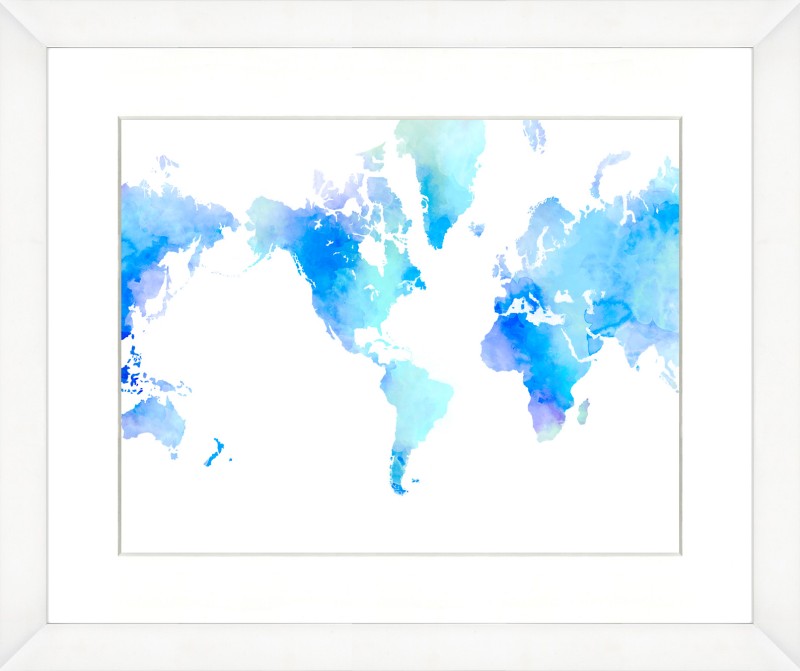800x671 Watercolor Gradient World Map Vintage Print Gallery - Blue Watercolor World Map